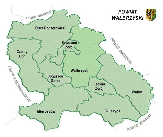 2. PODSTAWOWE DANE DOTYCZĄCE OBSZARU GMINY JEDLINA-ZDRÓJ Gmina miejska Jedlina-Zdrój położona jest w południowo-zachodniej części Polski na terenie województwa dolnośląskiego; wchodzi w skład powiatu