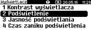 Podświetlenie może być również wyłączone.