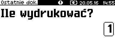 Rozdział 9 Kopia Elektroniczna Informatyczny Nośnik Danych Ostatnie dokumenty Funkcja pozwala na wydruk ostatnio drukowanych dokumentów, które nie zostały przepisane z pamięci podręcznej kopii