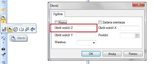 Lico czołowe, przez które przechodzi oś X 3.