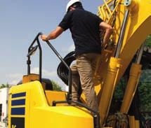 Bezpieczeństwo na pierwszym miejscu Optymalne bezpieczeństwo w miejscu pracy Funkcje bezpieczeństwa w Komatsu PC138US-11 są zgodne z najnowszymi normami branżowymi i działają na