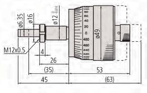 Głowice mikrometryczne Seria 152 - Duży bęben ułatwiający regulację Głowica mikrometryczna o ułatwiającym odczyt 1 mm skoku gwintu wrzeciona.