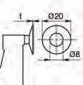 0003" 112 5,5 13 63 400 331,00 mm b L 14.5 3 47 15.5 17 a 31.5 ø8 ø18 c Dokładność Patrz tabele Podziałka 0,01 mm lub 0.