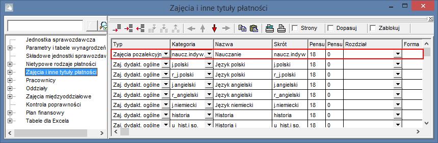 Dzięki temu dla zajęć tych tworzone są przydziały, do których można przypisać nauczycieli.