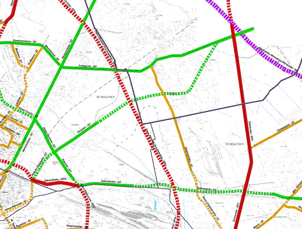 Studium przebiegu ul. Nowo Ziemowita Swojska 73 Trasa AK (odcinek od Trasy NS do ul Radzymińskiej) modernizacja do parametrów drogi ekspresowej do 2012 roku.