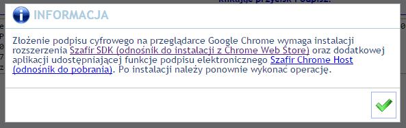 9 Rys. 6. Tworzenie konta przy pomocy podpisu cyfrowego Uwaga! Podpis cyfrowy wymaga przeglądarki internetowej wspierającej aplety Javy.