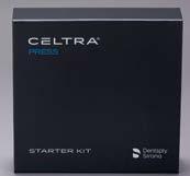 Celtra Press Investment Liquid 100 ml 1x Celtra Press Crucible former 100 g 1x Celtra Press Ring Former 100 g 1x Celtra Press Investment Plunger 2 PCS 1x Firing Pad 3 PCS 1x Celtra Ceram Enamel 15 g