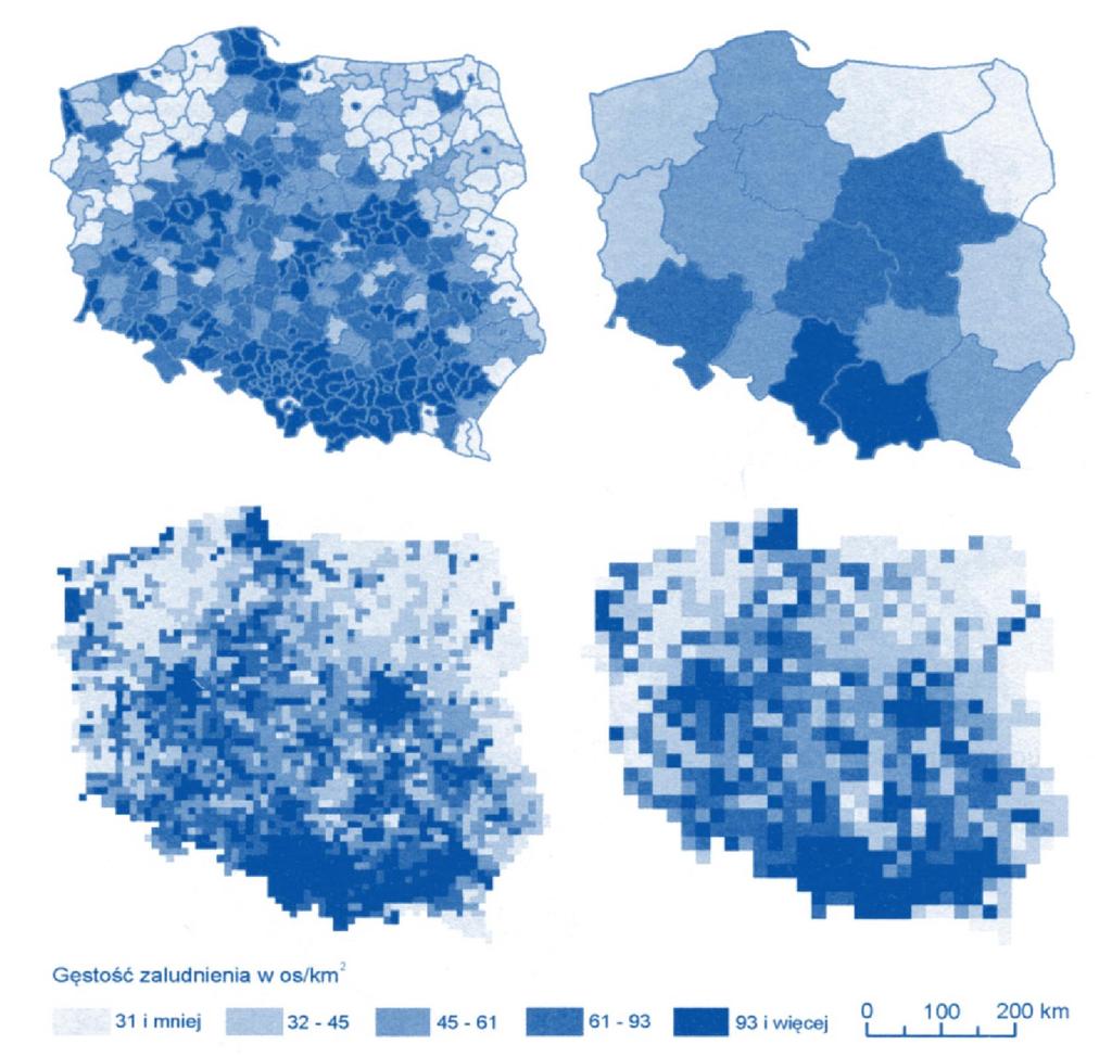 DELIMITACJA OBSZARÓW KRYZYSOWYCH Dane referencyjne Użycie różnej wielkości jednostek przestrzennych pozwala na przestawienie średniego natężenia