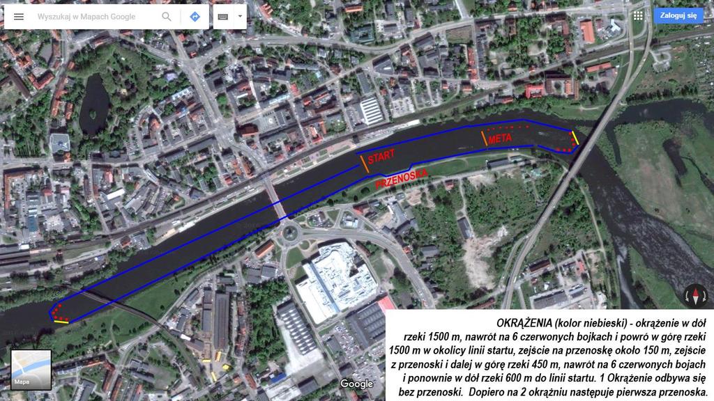 TRASA WYŚCIGÓW: Dystans: 30,6 km - 8 okrążeń 7 przenosek Dystans: 26,9 km - 7 okrążeń - 6 przenosek Dystans: 23,2 km - 6 okrążeń - 5 przenosek Dystans: 19,5 km - 5 okrążeń - 4