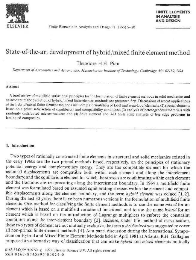 RYSUNEK 8. Sformułowania mieszane i hybrydowe FIGURE 8. Mixed and Hybrid Formulations zakresie prowadzone są od lat 70. XX wieku przez różnych autorów.