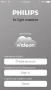 Philips InSightHD + Create account ios Android Przytrzymaj urządzenie przenośne nieruchomo podczas skanowania kodu QR.