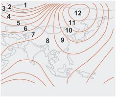 numeru żądanej strefy magnetycznej (1-15), patrz mapa stref magnetycznych.