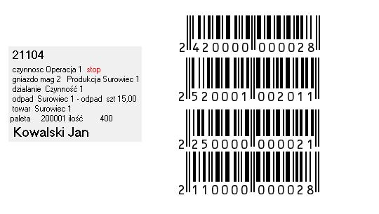 3.1 Sterownik 67 Rysunek 3.12: Przykład operacji stop Rejestracja odpadów produkcyjnych z danej palety towaru 1.