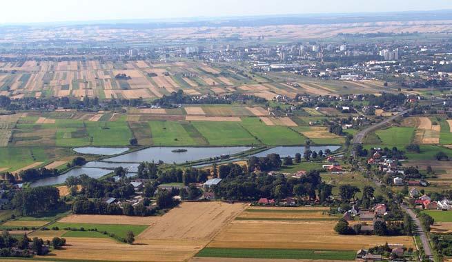 ŁAPIGUZ Widok lotniczy okolic Łapiguza. Fot. Jerzy Cabaj. W Łapiguzie znajdowało się założenie dworsko-folwarczne Ordynacji Zamojskiej, którego początki siegają końca XVIII w.