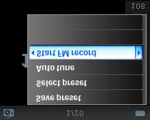 Plik można znaleźć w opcji Recordings (Nagrania) > Recordings Library (Biblioteka nagrań) > MIC recordings (Nagrania z mikrofonu). Nagrywanie z radia FM * 1. Słuchając radia naciśnij przycisk MENU. 2.