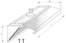 OKAPY VENTILATING HOODS Okap PRZYŚCIENNY INDUKCYJNY Induction wall mounted ventilation hood Wymiary / Dimensions : L=1000-3000 B=700-1500 H=550 KOI-10 Okap przyścienny TYPU SNACK wall mounted