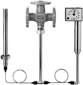 Regulatory temperatury bezpoœredniego dzia³ania Regulator temperatury typ 8 z nieodci¹ onym ciœnieniowo zaworem trójdrogowym przy³¹cze ko³nierzowe Zastosowanie Regulator temperatury z zaworem