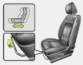 System bezpieczeństwa samochodu Regulacja ustawienia przedniego fotela Przód/tył Aby przesunąć fotel do przodu lub do tyłu, należy: 1. Pociągnąć do góry i przytrzymać dźwignię regulacyjną. 2.