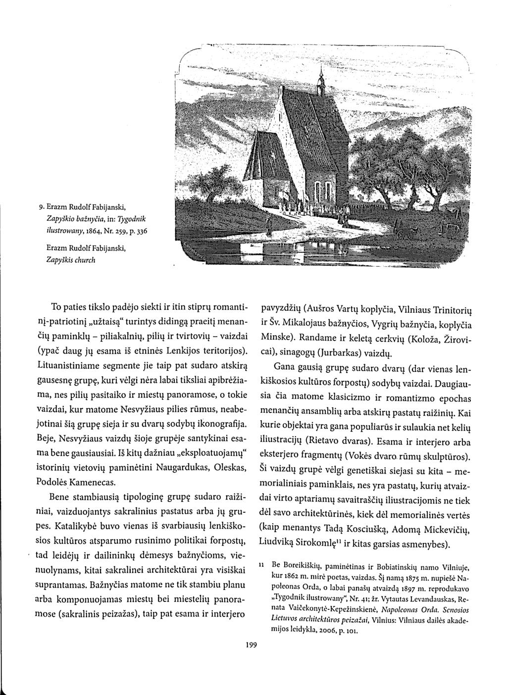 9- Erazm Rudolf Fabijanski, Zapyškio bažnyčia, in: Tygodnik ilustrowany, 1864, Nr. 259, p.