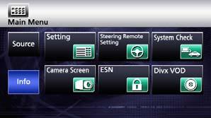 Dotknij przycisku DivX VOD. Zostanie wyświetlony kod DivX VOD. Zmiana formatu obrazu wideo Dotknij przycisku Set. Dotknięcie przycisku powoduje powrót do poprzedniego ekranu. Dotknij przycisku Wide.