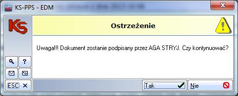 Prawidłowa operacja zmiany hasła pozwoli na podpisanie wyświetlonego wcześniej dokumentu EHZiCh. W oknie do podpisu pojawiają się dane osoby składającej podpis - dane zalogowanego operatora.