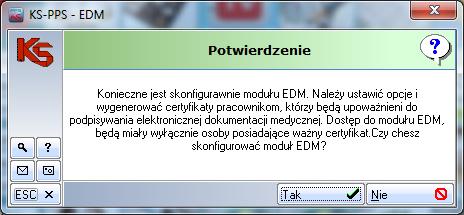 Konfiguracja pracy w Elektronicznej Dokumentacji Medycznej (EDM) Zgodnie z rozporządzeniem system teleinformatyczny, w którym prowadzona jest dokumentacja medyczna, musi zapewnić identyfikację osoby