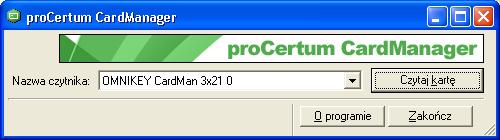 4. Instalacja własnego certyfikatu z karty W celu zainstalowania certyfikatu z karty, należy pobrać oprogramowanie o nazwie procertum CardManager, do zarządzania kartą kryptograficzną.