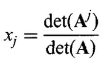 Metoda Cramera A j - wyznacznik z macierzy, która powstaje z macierzy A, przez zastąpienie