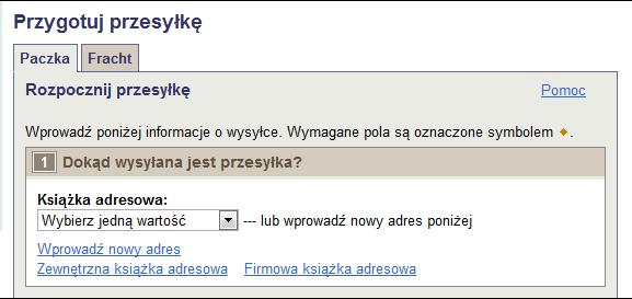 Wysyłka Paczka Gdy jesteś gotowy do rozpoczęcia wysyłki, zaloguj się, aby uzyskać dostęp do strony Wysyłanie.