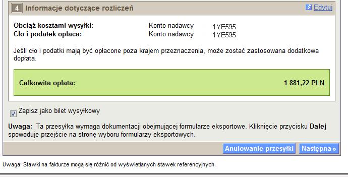 dane wysyłki, sfinalizować ją i wydrukować etykietę, gdy przycisk Wyślij teraz będzie dostępny.