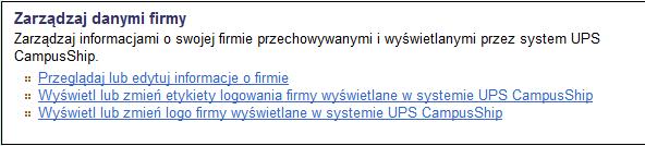 Zarządzanie informacjami o firmie Sekcja Zarządzanie informacjami o firmie umożliwia wprowadzanie i zarządzanie najważniejszymi informacjami o firmie, takimi jak dane kontaktowe.