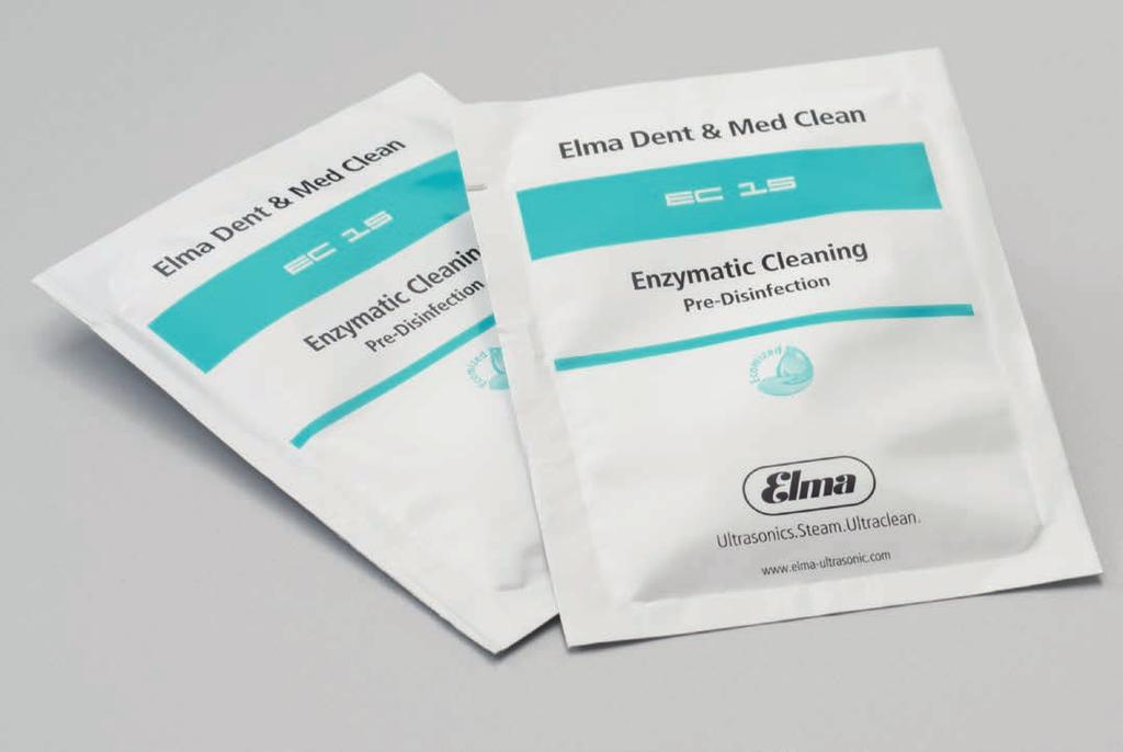 Czyszczenie enzymatyczne i dezynfekcja wstępna Za pomocą EC 15 - Enzymatic Cleaning i granulatu Pre-Disinfection Bardzo skuteczny alkaliczno-enzymatyczny proszek do czyszczenia i dezynfekcji wstępnej