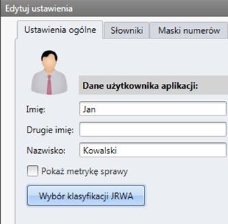 Użytkownik może także zrezygnować z gotowej klasyfikacji. W takim przypadku będzie ona tworzona wraz z dodawaniem kolejnych wpisów do poszczególnych rejestrów.