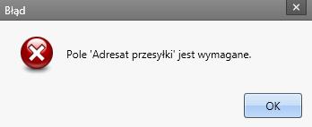 Edytowanie istniejącej przesyłki wychodzącej Zmiana danych dodanej do rejestru przesyłki jest możliwa po