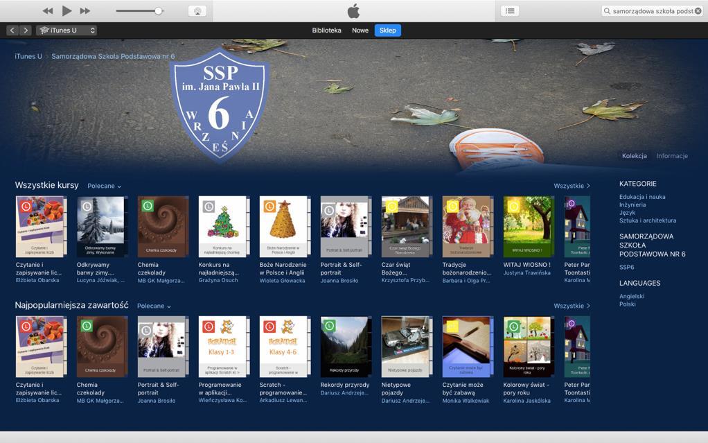 itunes U w SSP nr 6 we Wrześni Rysunek