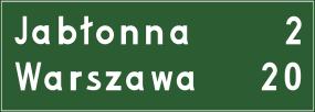 E-19a "obwodnica" wskazuje na skrzyżowaniu kierunek do obwodnicy miasta.