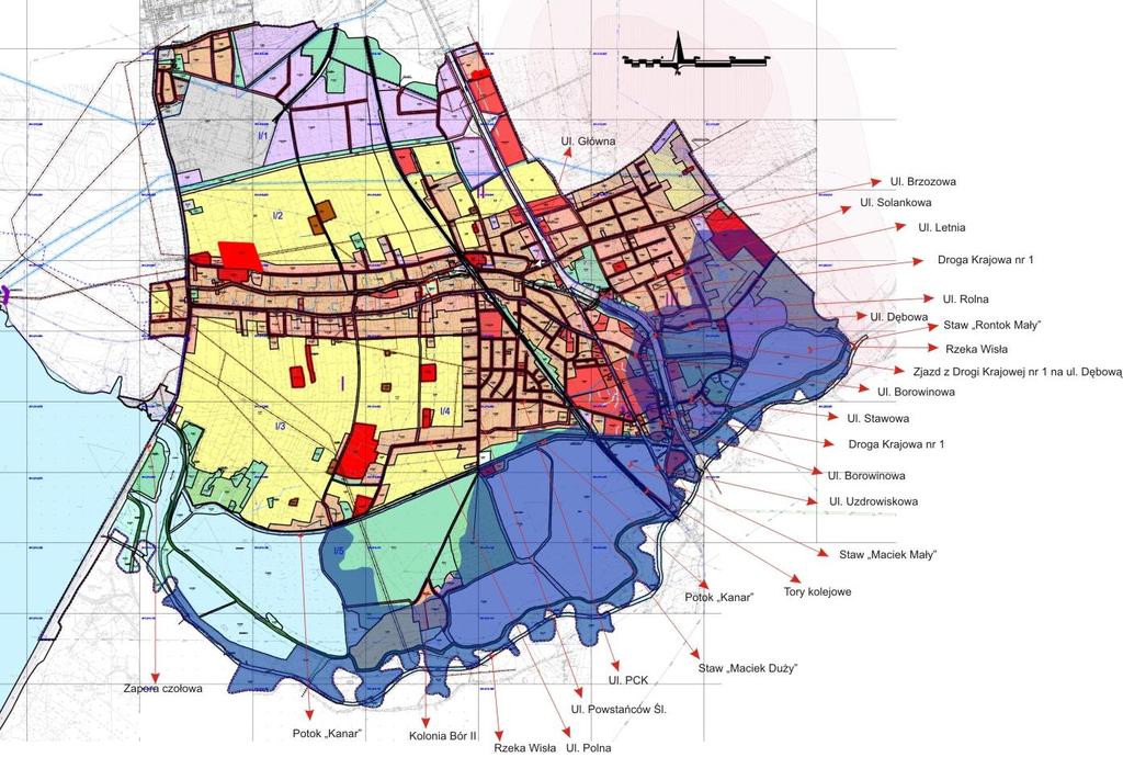 216 Paweł Szmitkowski Przykładowa mapa zagrożeń, Źródło: Dokumentacja gminy Goczałkowice na podstawie www.goczlkowicezdroj.