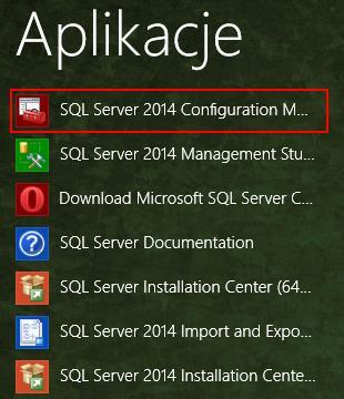 W tym celu należy uruchmić prgram SQL Server Cnfiguratin Manager.