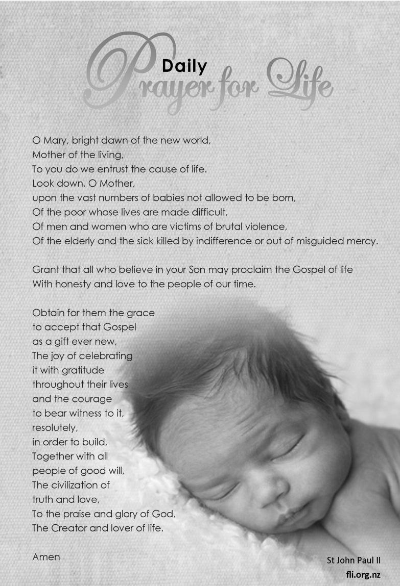 restoration of the legal guarantee of the right to life and of penance for violations to the dignity of the human person committed through act of abortion.