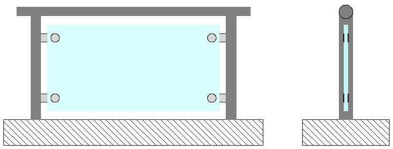 wypełnienia balustrad bez pochwytu maksymalny wymiar : 1500 x 1000 mm bez pochwytu