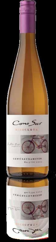 [C] [22] Cono Sur Bicicleta CARMENERE To jedwabiście gładkie i aksamitne Carmenere zachwyca bogatym, owocowym smakiem z dominującą nutą dojrzałych malin, truskawek i