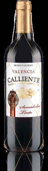 [R] [14] Calliente TEMPRANILLO półsłodkie Otulone przez słońce grona szczepu Tempranillo dojrzewające w najstarszym regionie winiarskim Hiszpanii Valdepeñas, dały to intensywnie owocowe półsłodkie