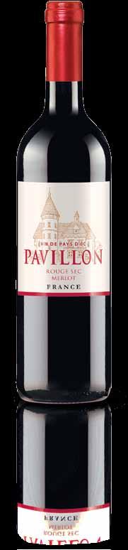 [C] [14] Pavillon Merlot WYTRAWNE Czerwone francuskie wino gronowe, powstałe w regionie Pays d Oc w Langwedocji.