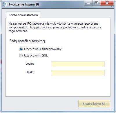 Rysunek 24 Dodawanie dostępu do kolejnego serwera SQL 2.6 Tryb Demo Jeśli klient nie posiada jeszcze licencji na Analizy BI, a chciałby wypróbować ich działanie może skorzystać z trybu Demo.