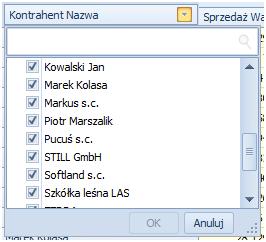 Rysunek 64 Filtrowanie elementów wymiaru Rysunek 65 Sortowanie elementów wymiaru Istnieje również możliwość sortowania ręcznego.