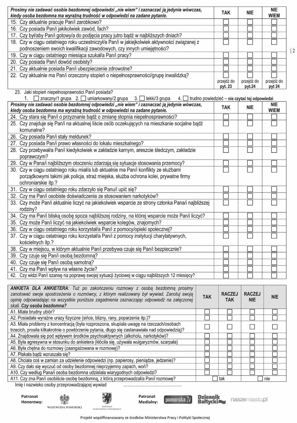 172 Wyniki badań socjodemograficznych w