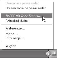 FUNKCJE DRUKARKI Sprawdzanie stanu Drukarki Program Printer Status Monitor pozwala sprawdzić, czy w urządzeniu znajduje się