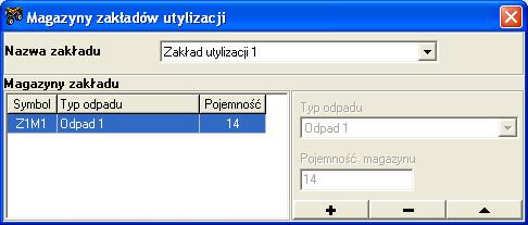 Po zakończeniu wprowadzania danych związanych z przedsiębiorstwami produkcyjnymi, wchodzącymi w skład rozważnej sieci, należy wprowadzić dane dotyczące zakładów utylizacji.