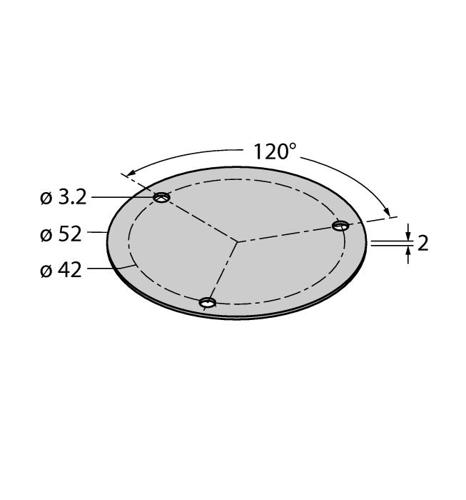 SP2-QR24 1590939 Shield Ø 74 mm, aluminiuim, with borehole for shaft feedthrough