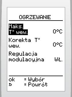 Włączyć lub wyłączyć (nastawa fabryczna: WYŁ). Chłodzene Włącz/Wyłącz Włączyć lub wyłączyć (nastawa fabryczna: WYŁ). Program Włączyć lub wyłączyć (nastawa fabryczna: WYŁ).